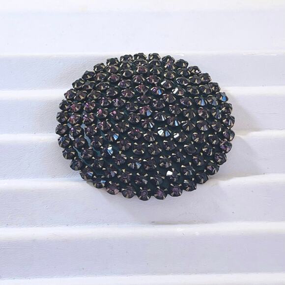 Antique Brooch 1918-20s Edwardian Amethyst Rhinestone Czech Pin Art Deco - Picture 10 of 16